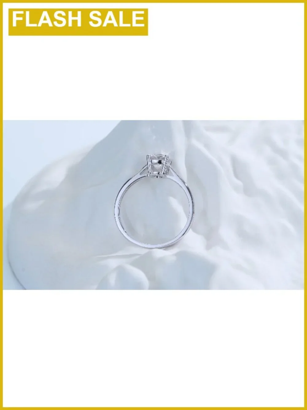 Lab Grown Diamond Engagement Ring 14K Gold Plated Sterling Silver Round Cut